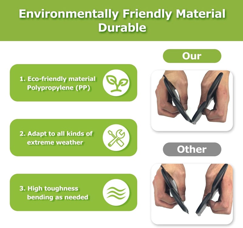 RUCOIN Garden Edging - 20pcs Plastic Garden Fence Edging,Single Piece Garden Fence Border Size:9.8 * 8inch, Decorative Lawn Landscape Panels Elements(Black) - Image 4